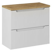 WASCHTISCHUNTERSCHRANK 80 cm 2 Teile - Nova White N BM105 in Weiß/Evoke Eiche - Weiß/Eiche Artisan, Holz (80/57/40cm)
