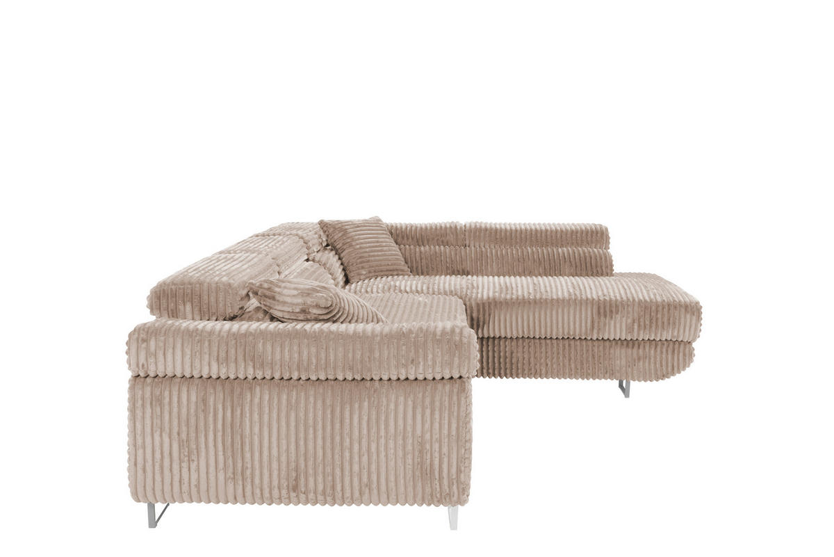 ECKSOFA SERENA L Rechts mit Stauraum, Beige - Beige, Textil (205/275cm) - KS Home Concept