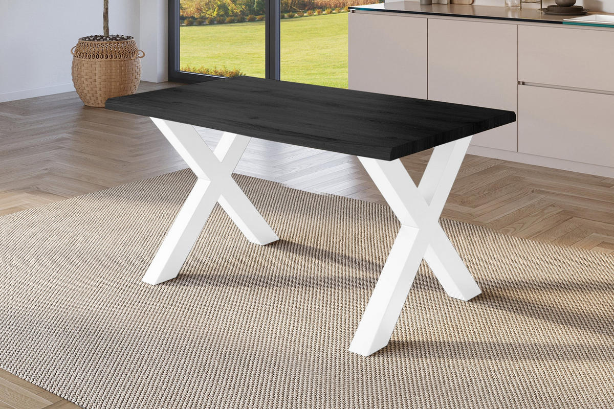 ESSTISCH JULIUS X - Dunkelgrau/Weiß, Holz (100/240/77cm) - SAM