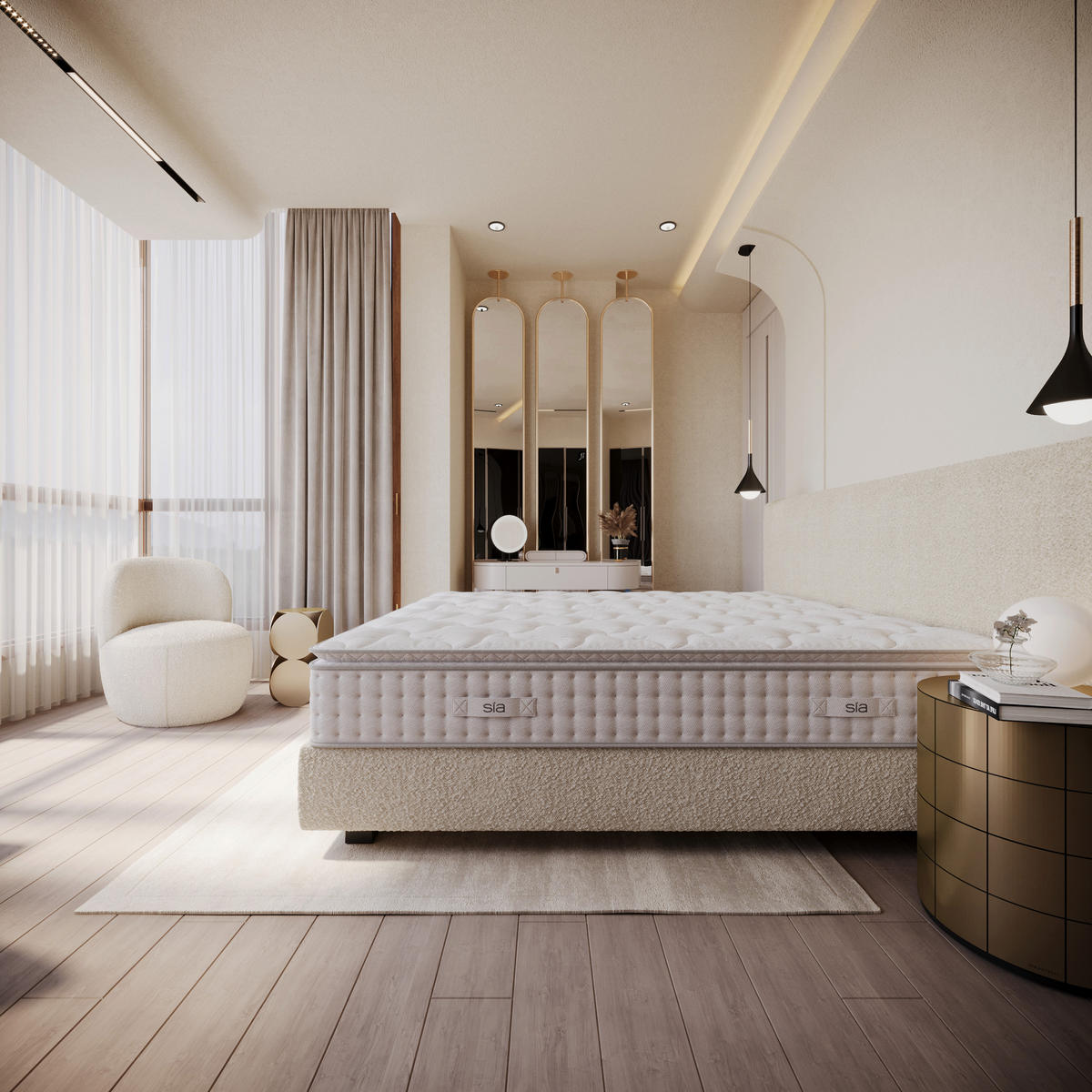 MATRATZE 90cm - Weiß, Textil (200/90cm) - Sia Home