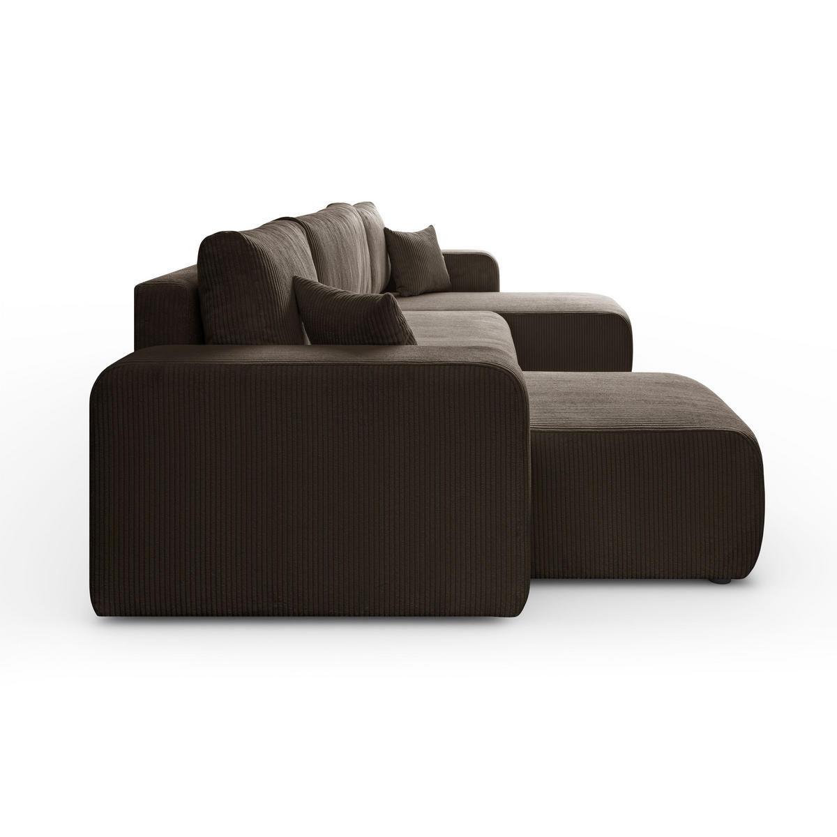 ECKSOFA PRESTIGE U mit Schlaffunktion, Poso 06 - Braun, Textil (317/83/143cm) - Lookway