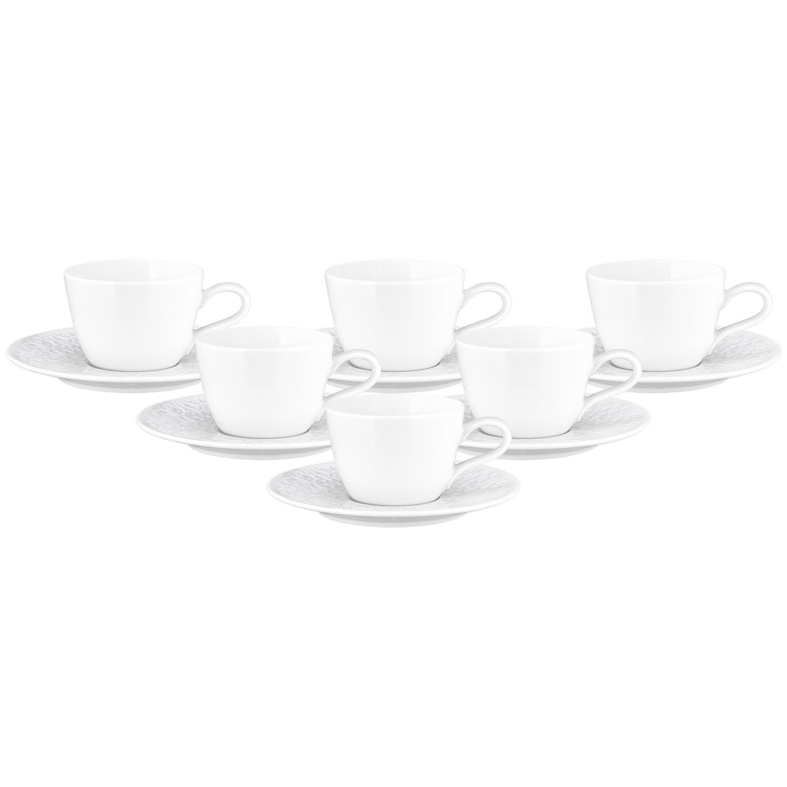 KAFFEETASSEN MIT UNTERTASSEN Nori Home weiß 240 ml 6er Set - Weiß, Keramik (16.6/8.2/16.6cm) - Seltmann Weiden