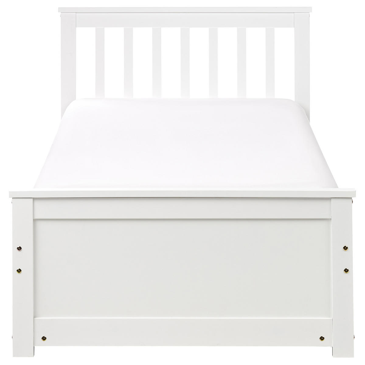 BETT mit Lattenrost 90x200 cm Weiß Olendon - Weiß, Holz (90/200cm) - Beliani