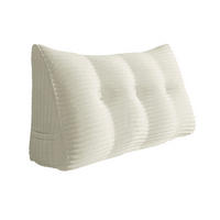 RÜCKENKISSEN für Bett Kord Weiß 100 cm - Weiß, Textil (50/100cm) - Vercart