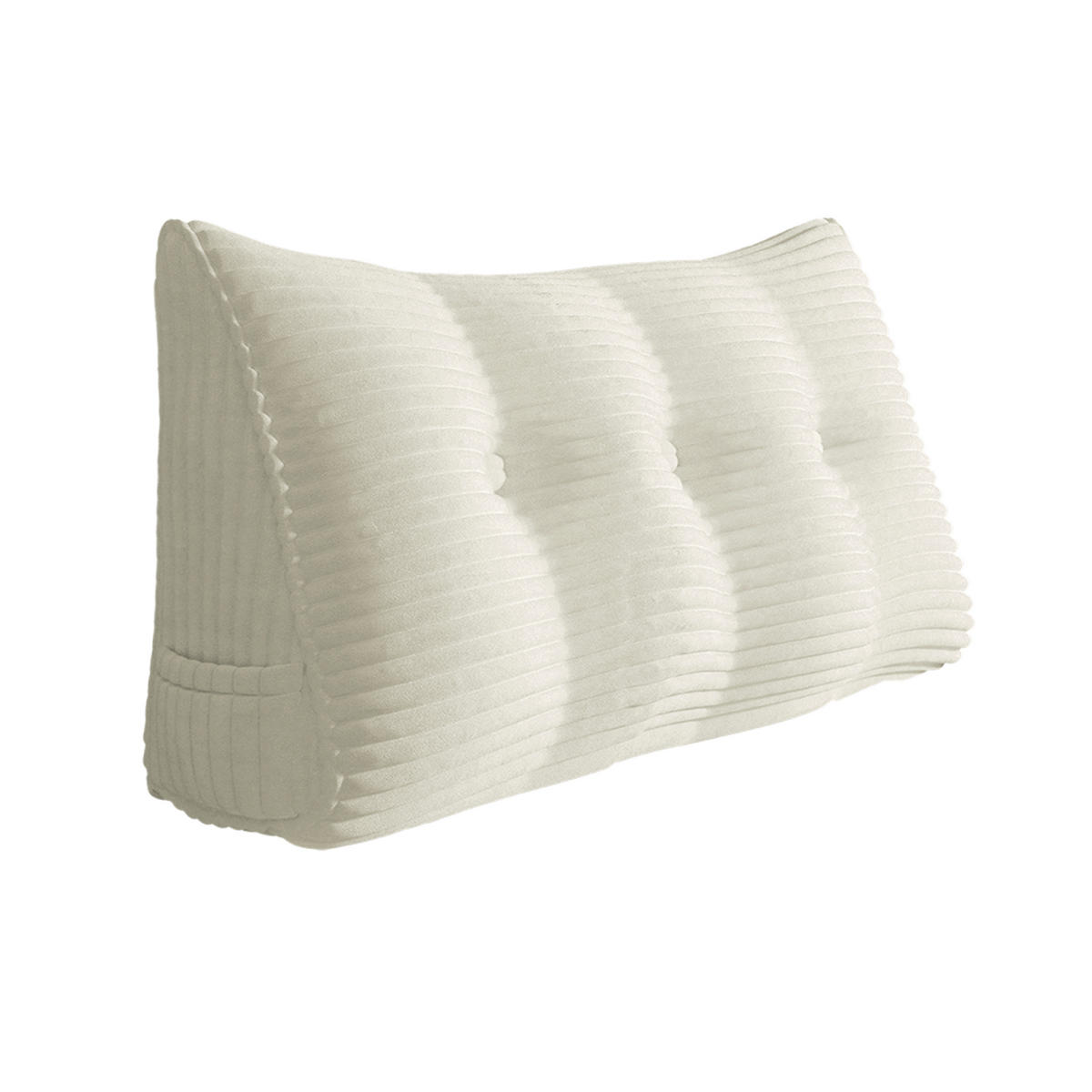 RÜCKENKISSEN für Bett Kord Weiß 100 cm - Weiß, Textil (50/100cm) - Vercart