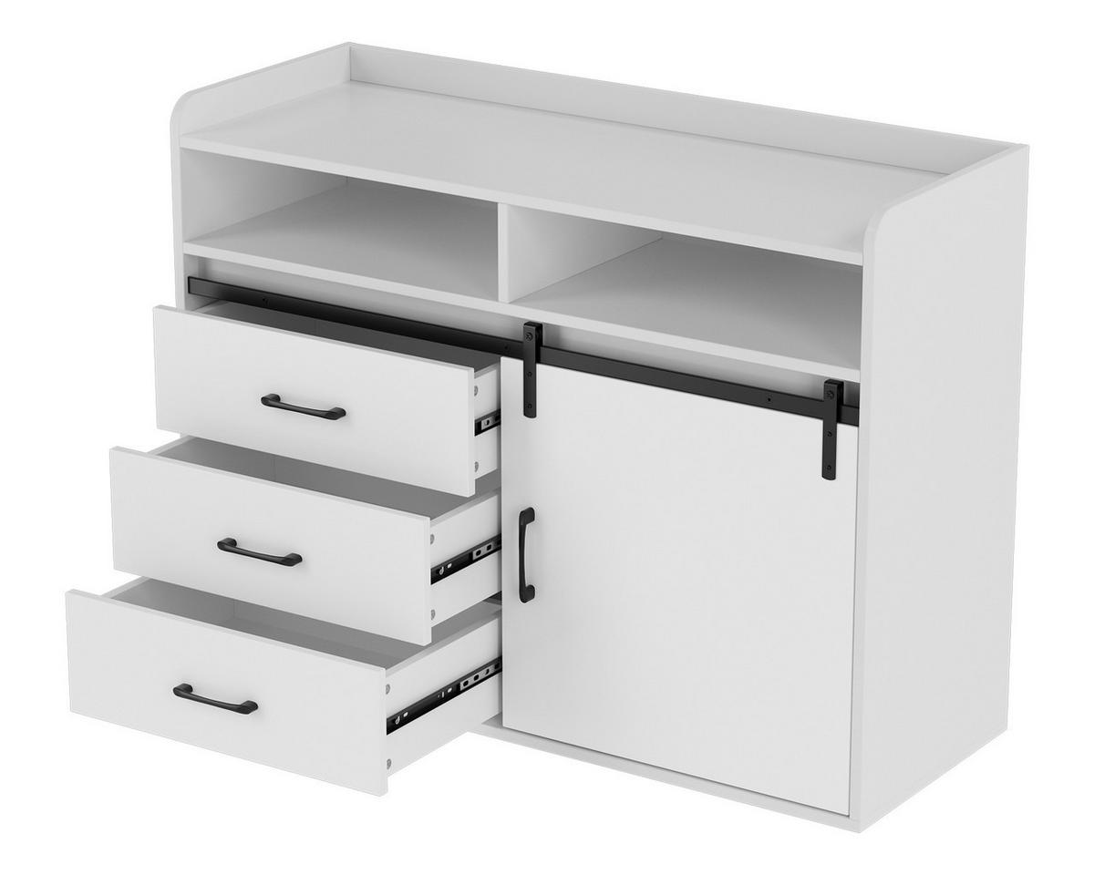 SIDEBOARD in 107/80/40cm - Weiß, Holzwerkstoff/Metall (107/80/40cm) - HOMAVO