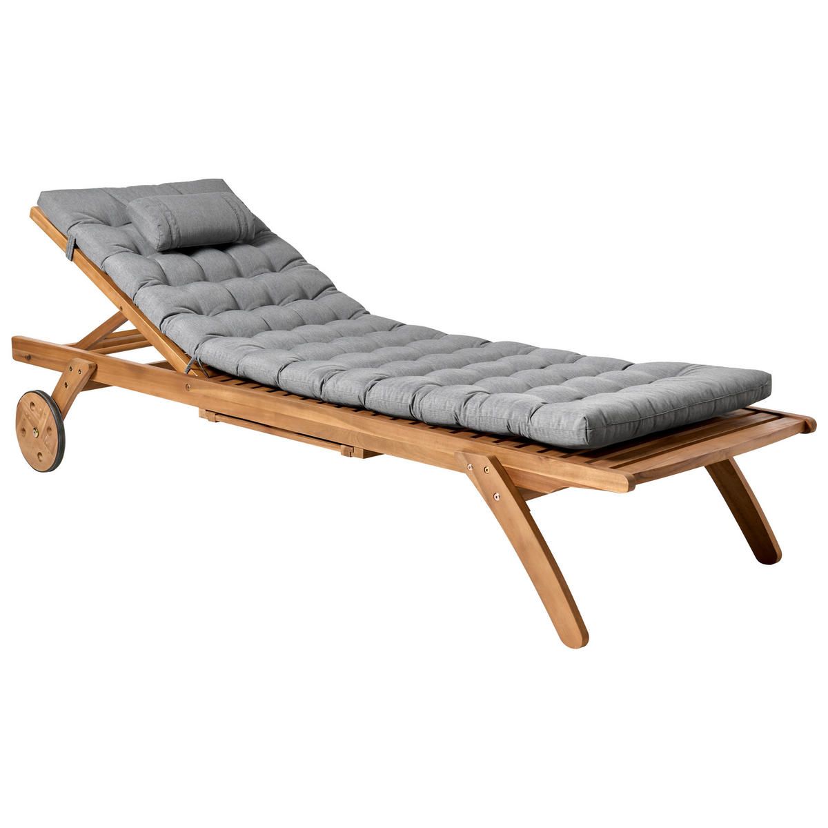 LIEGENAUFLAGE Grau meliert 56/189 cm Cesana Premium - Grau, Textil (189/5/56cm) - Beliani