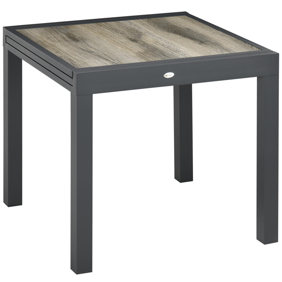 GARTENTISCH DE-07358 ausziehbar, pflegeleicht mit Aluminiumrahmen Holzoptik - Beige/Grau, Kunststoff/Metall (160/80/75cm) - ComfortXL