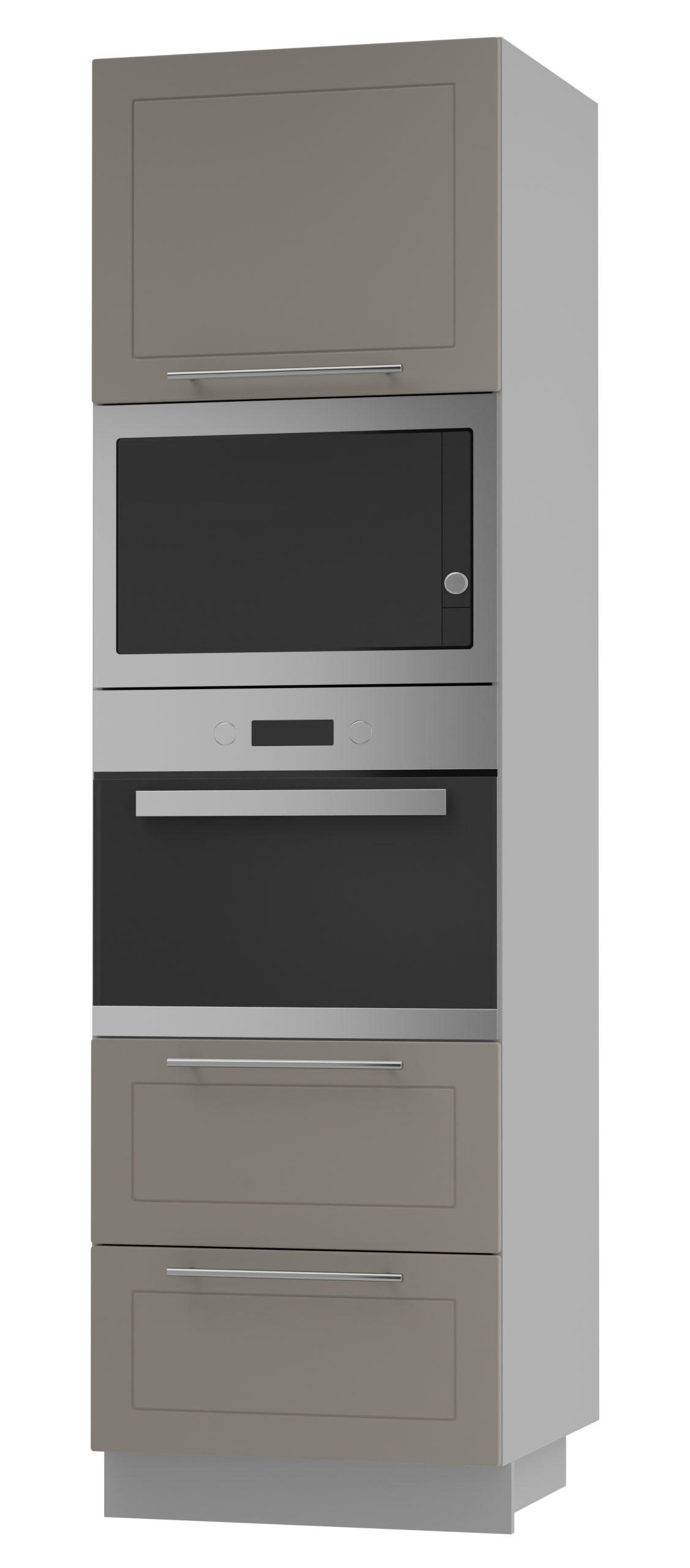 BACKOFEN-HOCHSCHRANK Kvantum D14/RU/2A/284 Beige Matt / Grau Matt 60 / 59 / 207cm - Beige/Grau, Holz/Holzwerkstoff (60/207/59cm) - Feldmann-Wohnen