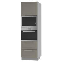 BACKOFEN-HOCHSCHRANK Kvantum D14/RU/2M/284 Beige Matt / Grau Matt 60 / 59 / 207cm - Beige/Grau, Holz/Holzwerkstoff (60/207/59cm) - Feldmann-Wohnen