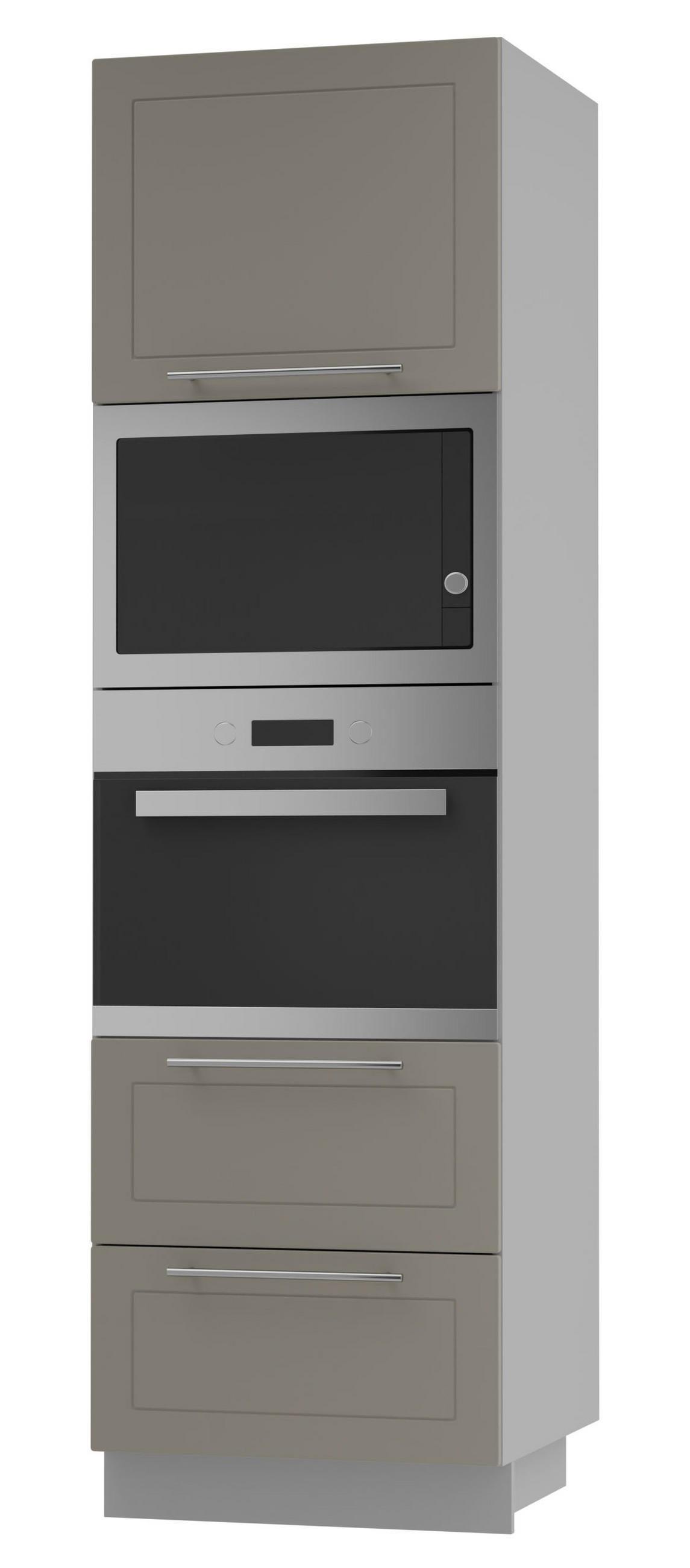 BACKOFEN-HOCHSCHRANK Kvantum D14/RU/2M/284 Beige Matt / Grau Matt 60 / 59 / 207cm - Beige/Grau, Holz/Holzwerkstoff (60/207/59cm) - Feldmann-Wohnen