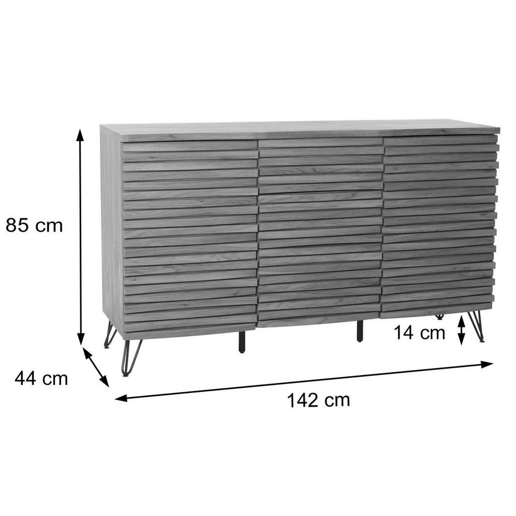 Thumbnail - MCW Sideboard, Braun, Holzwerkstoff, 142x85x44 cm, Wohnzimmer, Kommoden & Sideboards, Sideboards