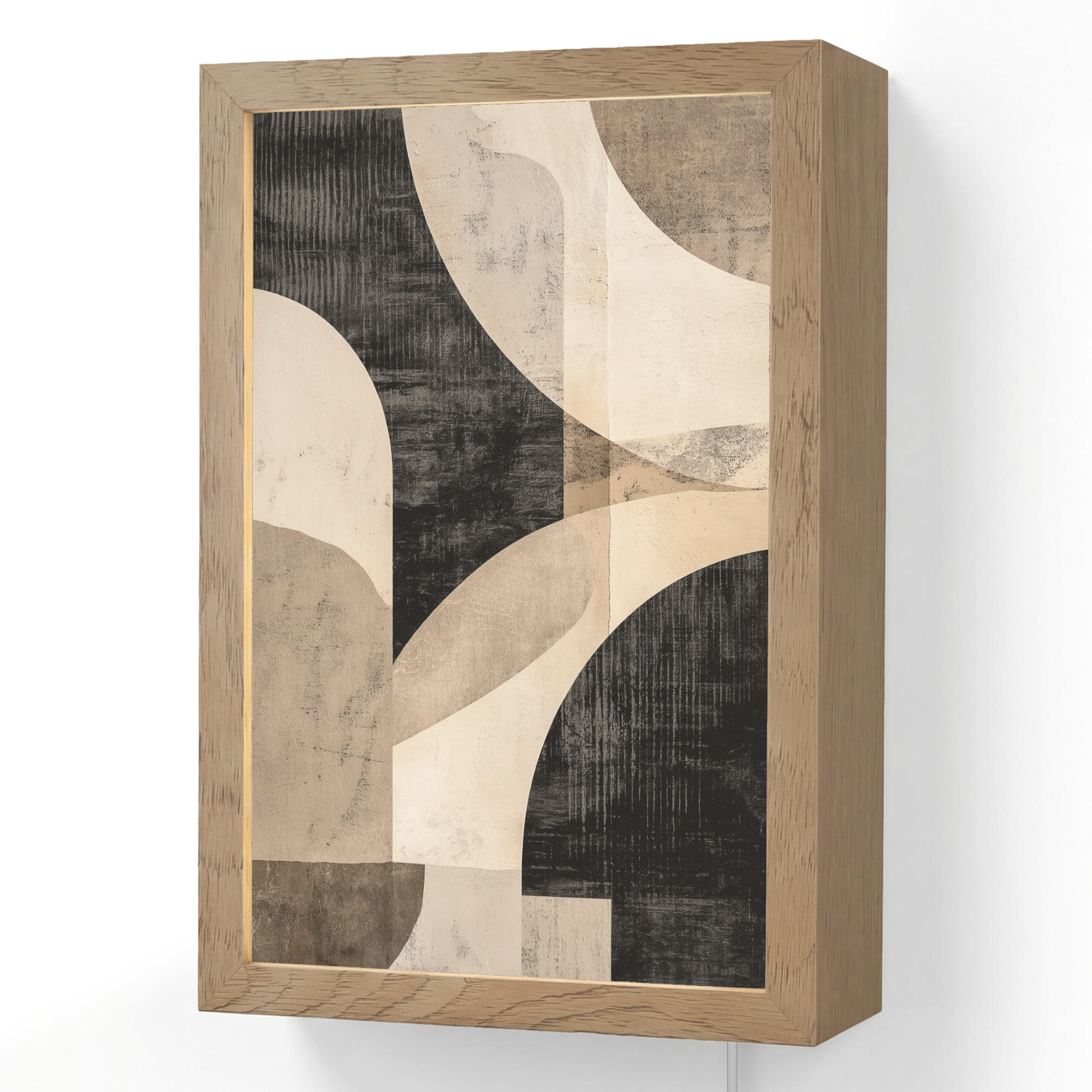 OnlyWow NÁSTĚNNÁ LAMPA Abstraktní - Tvary - Moderní - Béžová 20x30 cm