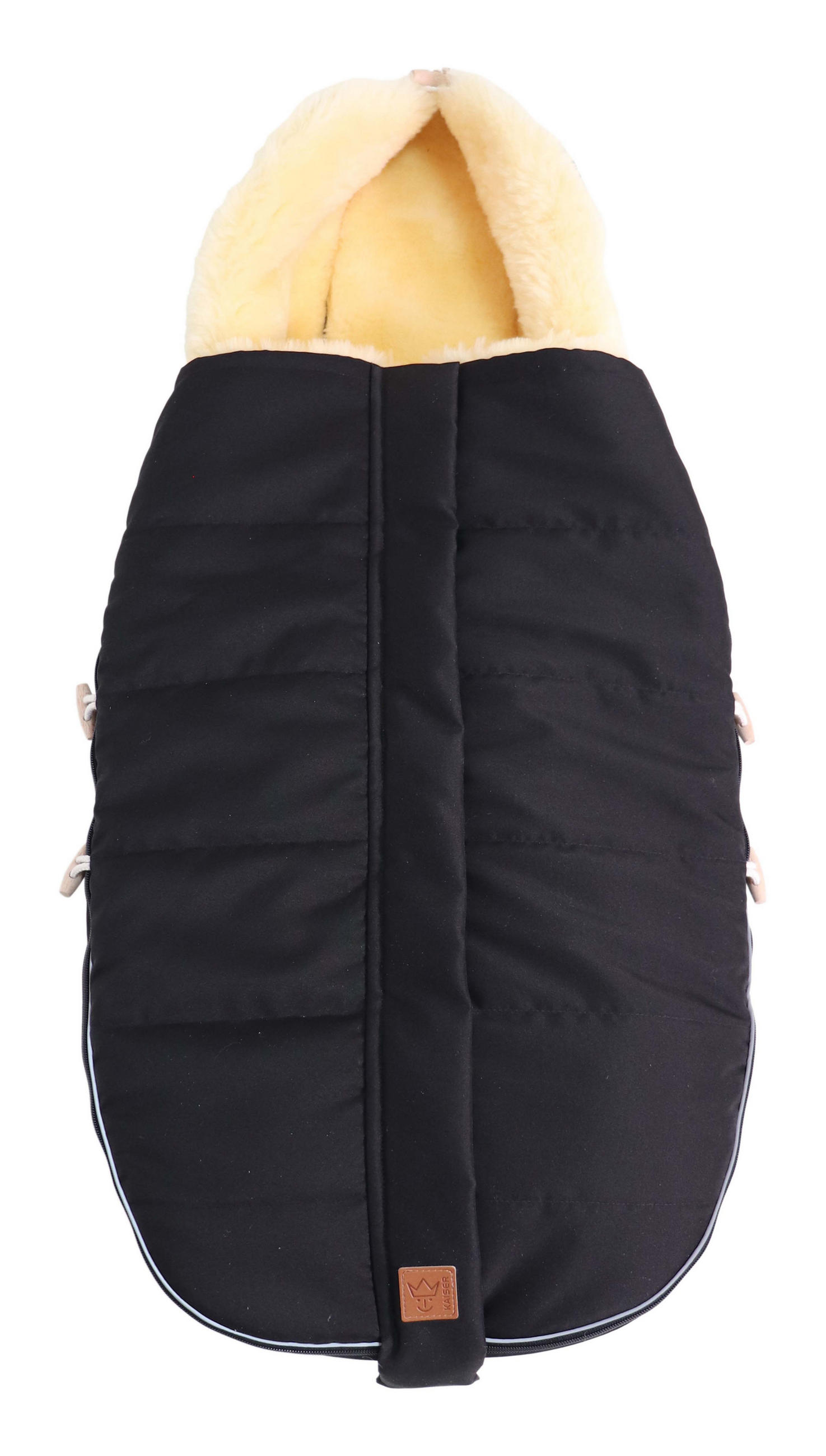 LAMMFELL-FUSSSACK Allex, black - Schwarz, Fell (48/105cm) - Kaiserbaby
