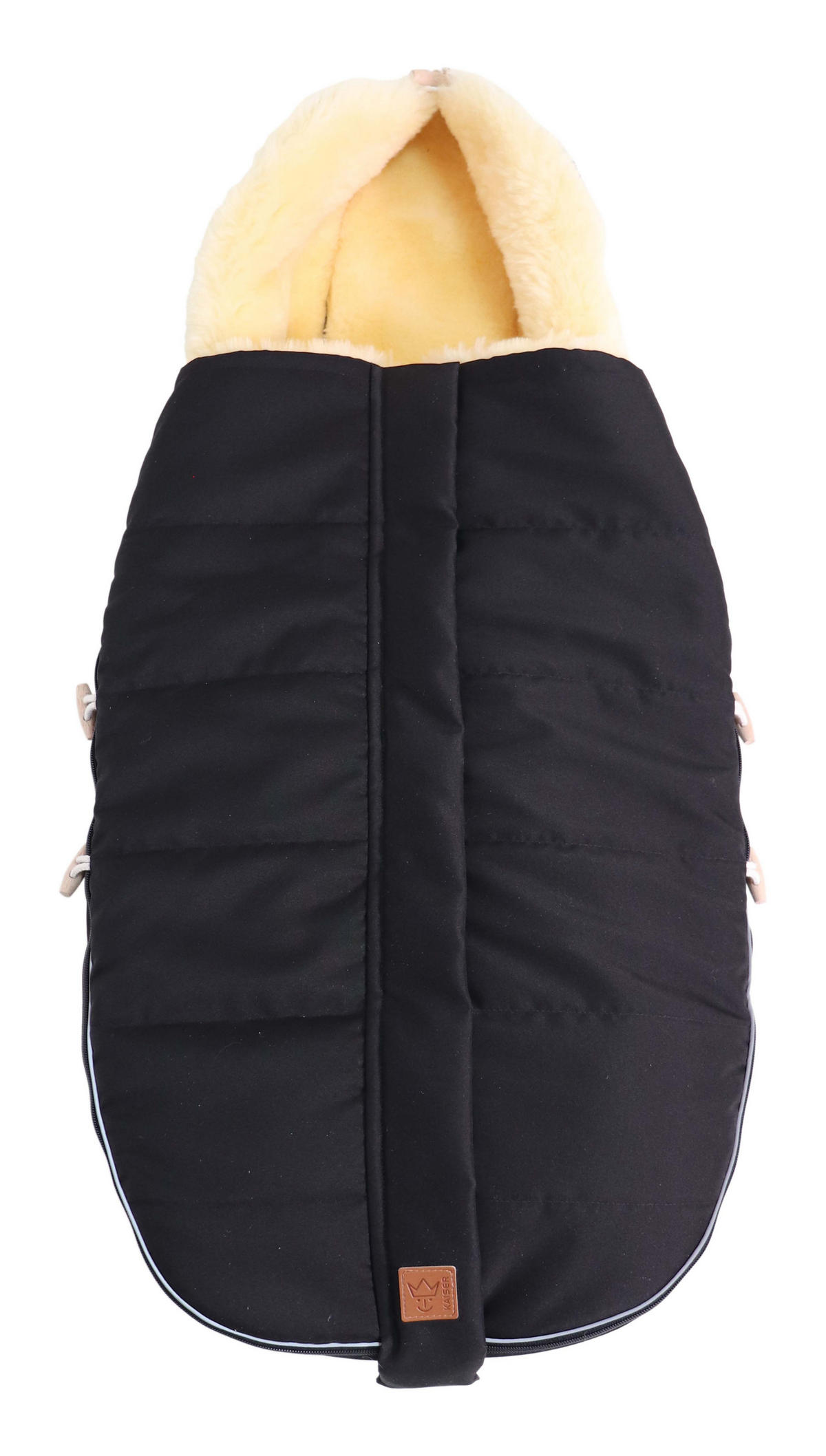 LAMMFELL-FUSSSACK Allex, black - Schwarz, Fell (48/105cm) - Kaiserbaby