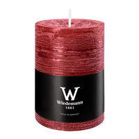 STUMPENKERZE Rustik Marble Style Bordeaux 100 x Ø 68 mm, 1 Stück - Bordeaux, Paraffin (7/10cm) - Wiedemann Kerzen