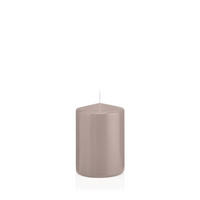 STUMPENKERZEN Silbergrau Ø 68 x 100 mm, 12 Stück - Silberfarben, Paraffin (7/10cm) - Wiedemann Kerzen