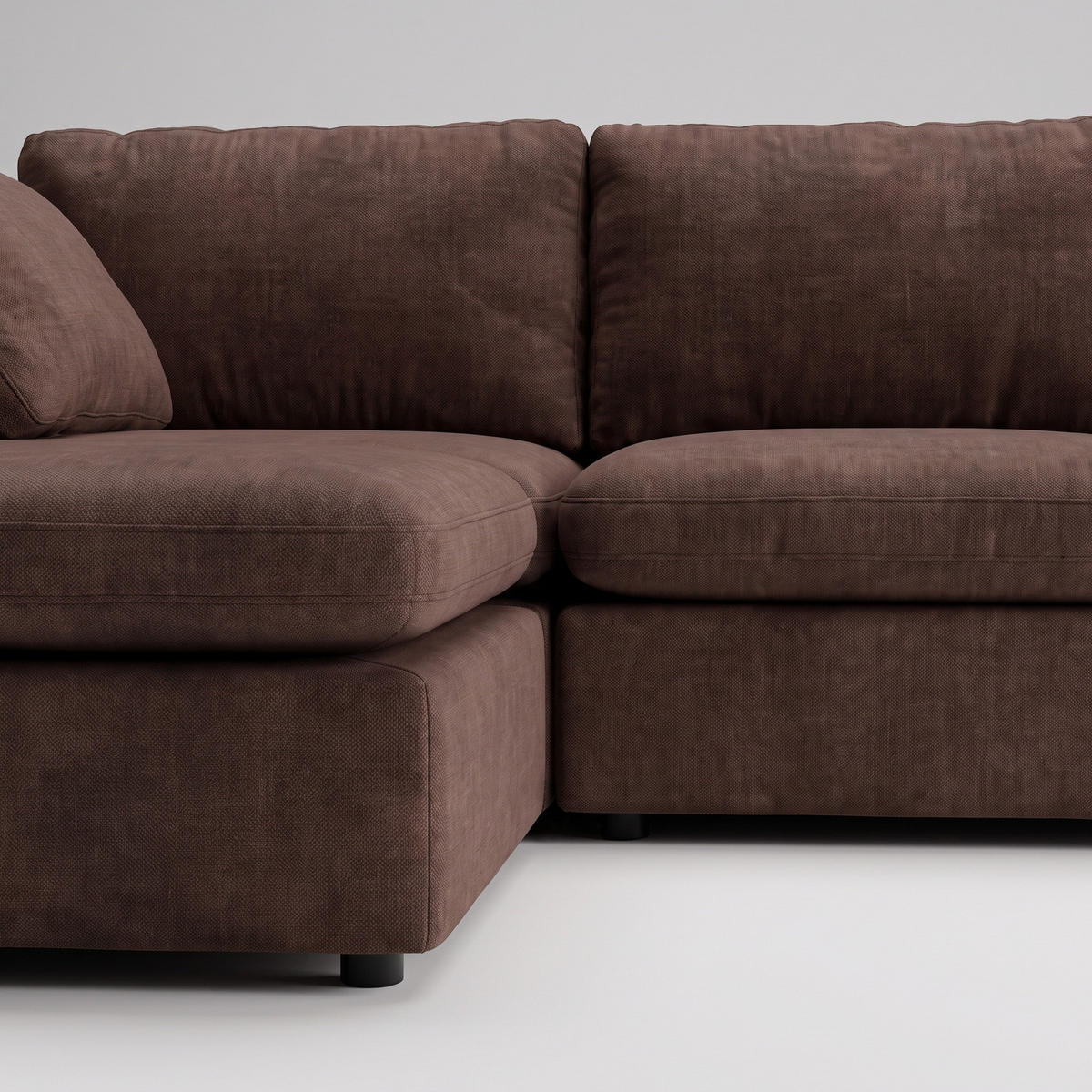 SCHÄSLONGSOFFA Lux för 3 personer 296 x 182 x 89 cm – brun - Brun, Textil (296/89/182cm) - ebuy24