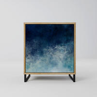 SIDEBOARD CELESTIAL FALL, Eichefarben, 57,5x42x67,5 cm, Schwarze Metall-Rahmenfüße - Eichefarben/Multicolor, Holzwerkstoff/Metall (57.5/67.5/42cm) - SpaceRebels