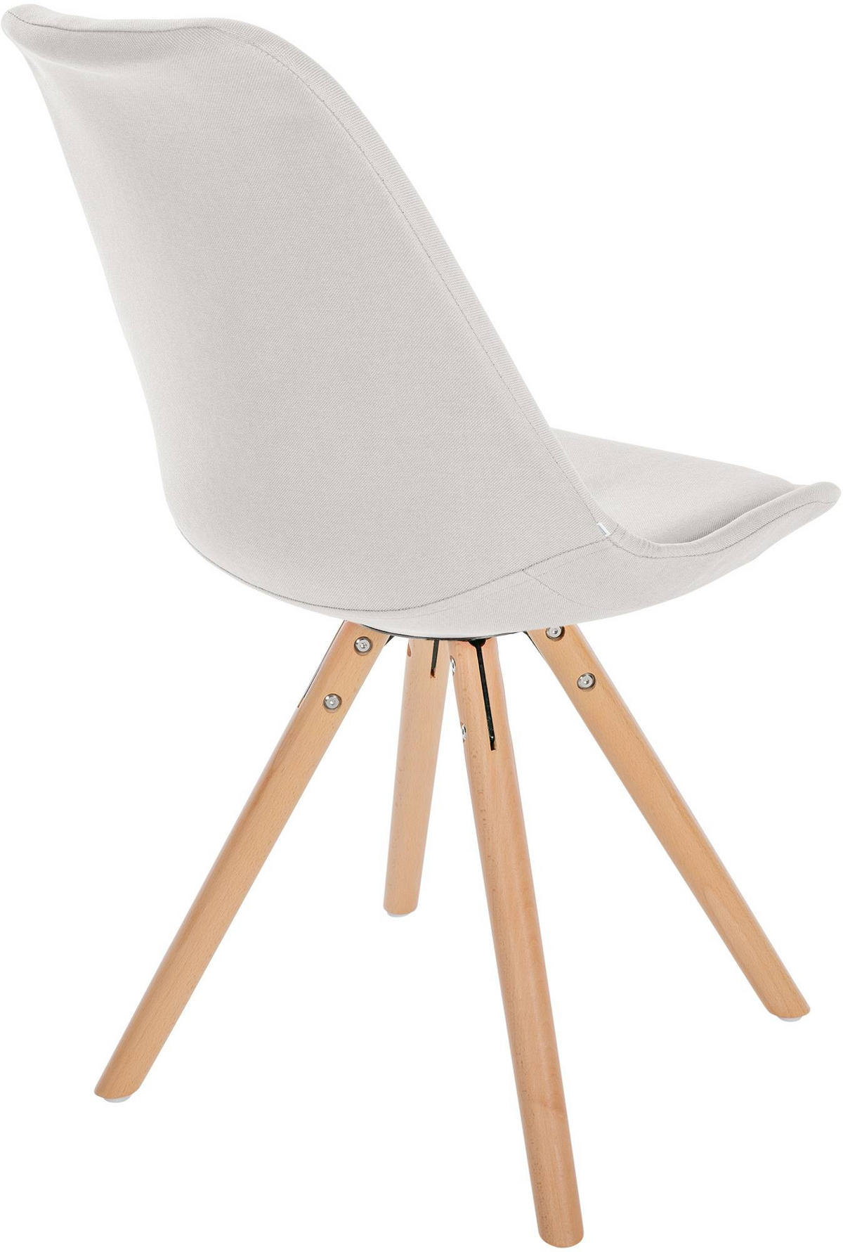 STUHL Stoff creme - Eukalyptusholzfarben/Creme, Holz/Textil (48/81/54cm) - CLP