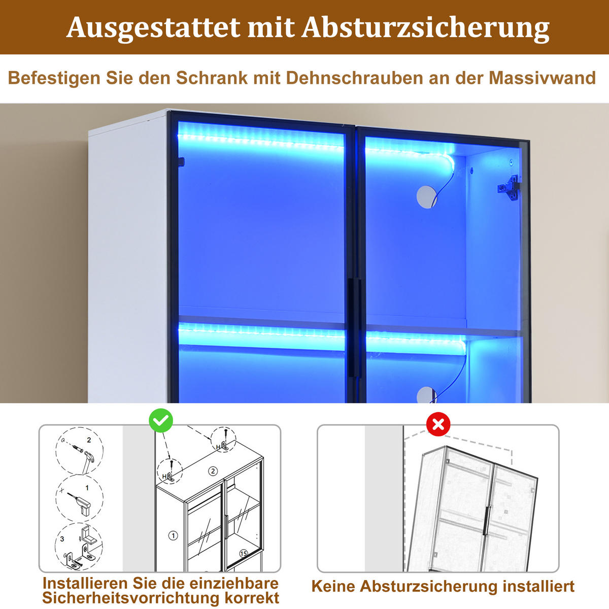 VITRINE Weiß 80/30/200 cm - Weiß, Holzwerkstoff (80/200/30cm) - PANGIVO