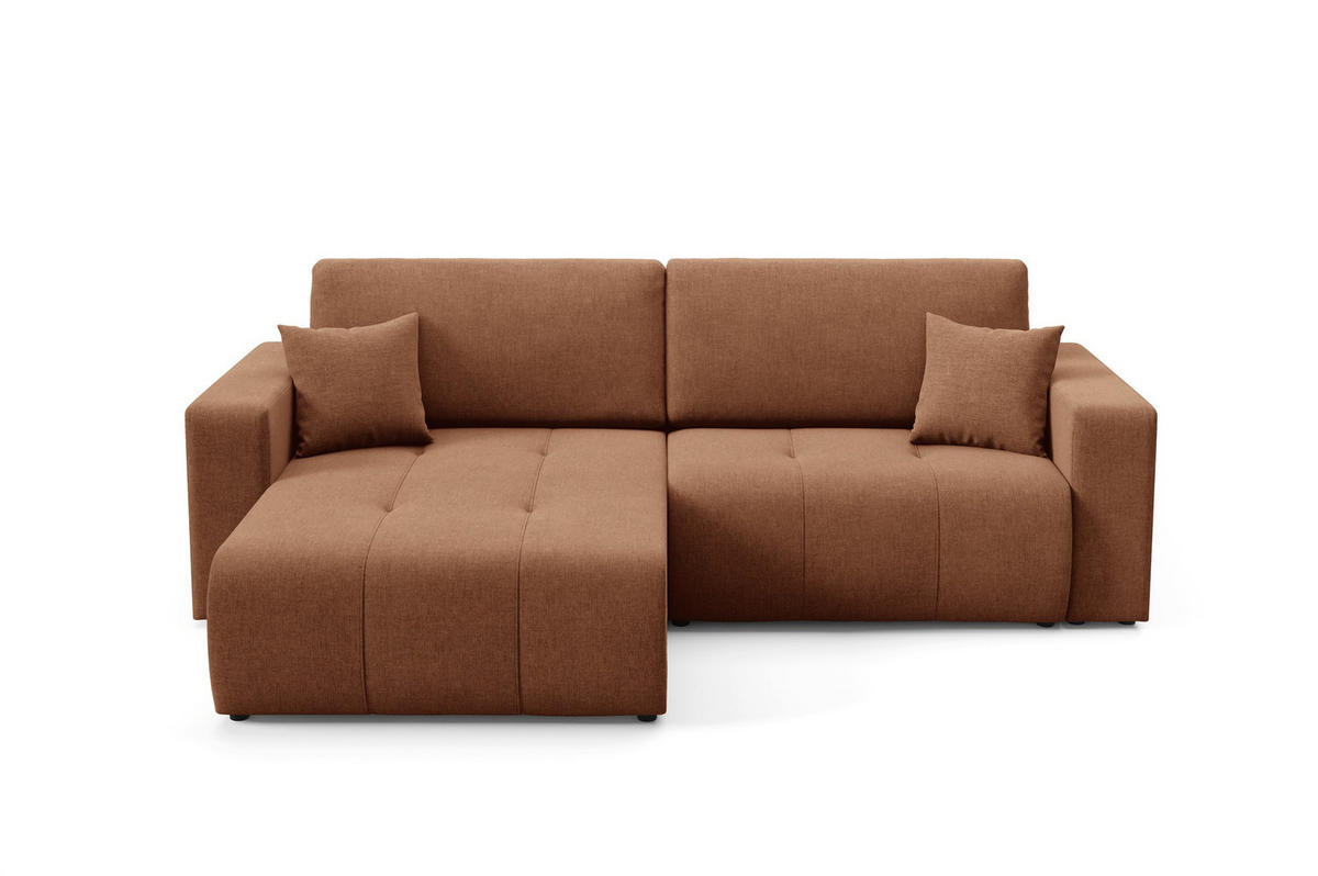 ECKSOFA Augusto - Kupferfarben, Holzwerkstoff/Textil (244/149cm) - Fun Möbel