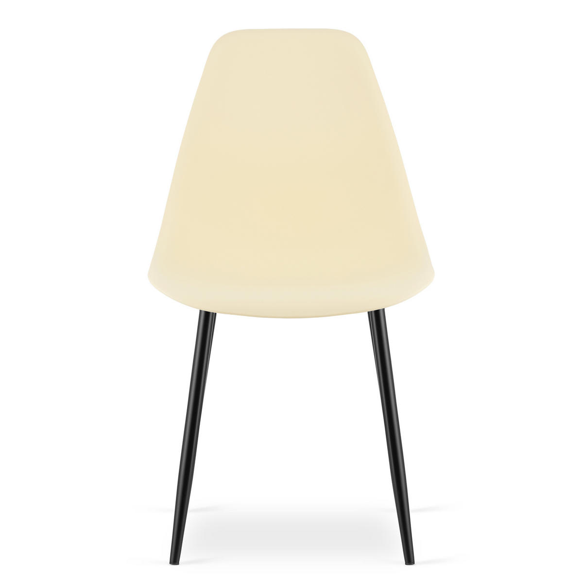 ESSZIMMERSTUHL 4-er Set KALEO cremefarbener Sitz, schwarze Beine - Creme/Schwarz, Kunststoff (46/84/51cm) - Valora