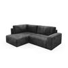 ECKSOFA Natalia Xl - Schwarz, Holzwerkstoff/Textil (182/245cm) - Fun Möbel