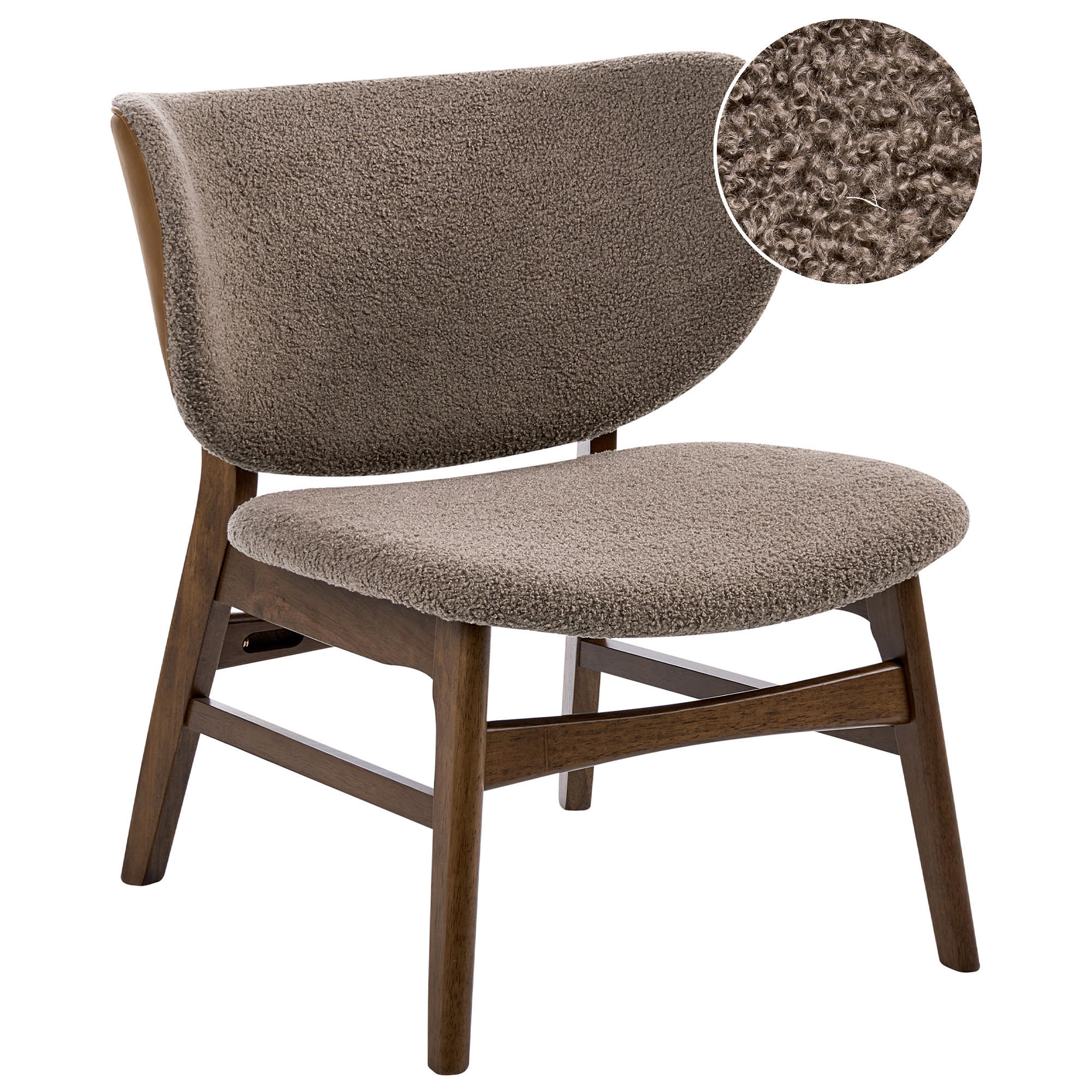 SESSEL Bouclé Taupe Day - Taupe, Textil (62/70/69cm) - Beliani