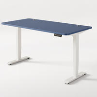 SCHREIBTISCH Elektrisch Höhenverstellbarer HomePro 160x80cm Weiß/Blau mit Memory-Funktion, Anti-Kollisions Technologie - Blau/Weiß, Holzwerkstoff (80/160/62cm) - Desktronic