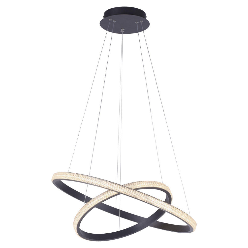 LED HÄNGELEUCHTE MUSA Schwarz Kristalloptik - Schwarz, Metall (61/61/120cm)