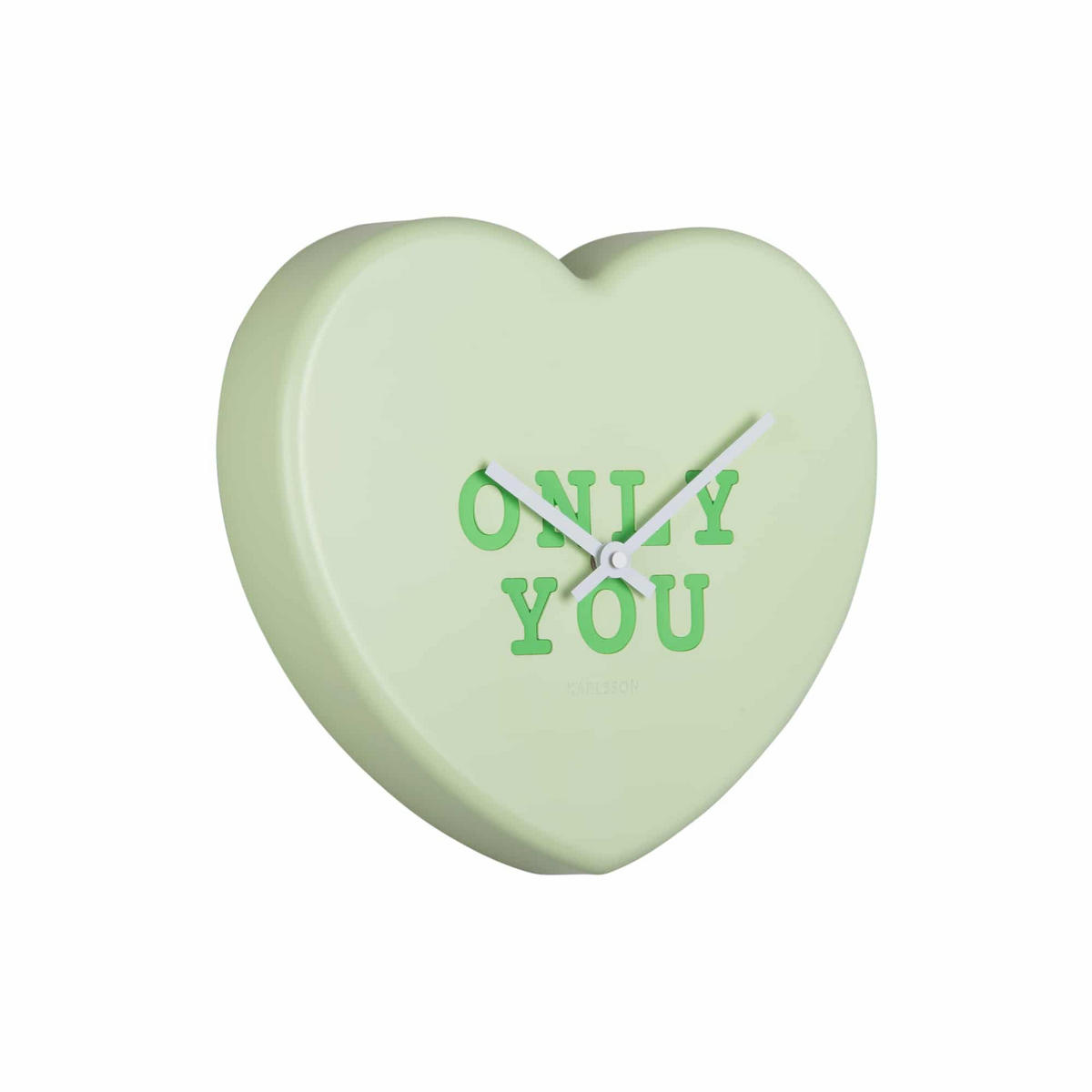 WANDUHR Heart Candy 27/30/27 cm - Grün, Kunststoff (30/27/27cm) - Karlsson