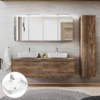 BADMÖBEL-SET 10-TLG. Puebla-56 - Braun, Holzwerkstoff (215/200/46cm) - Lomado