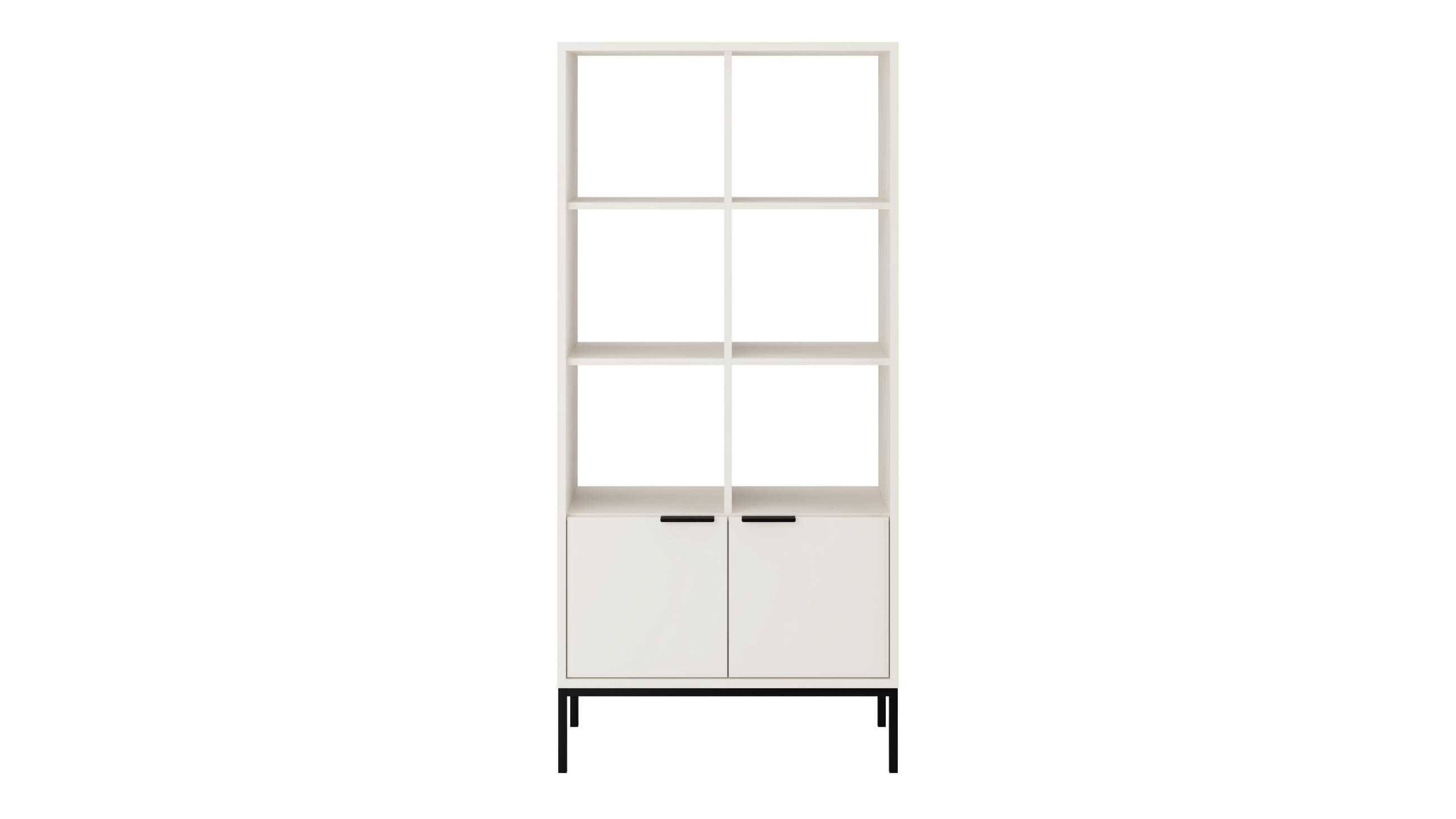 RAUMHIRSCH FURNITURE KNIHOVNA Austin bílá, černá 40/171,3/80 cm