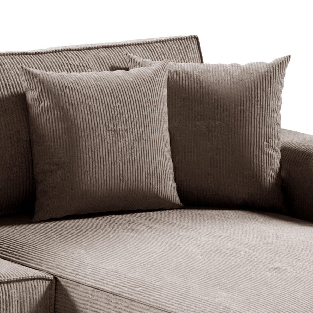 PANORAMASOFA Isaac 5 Sitzplätze Taupe - Taupe, Holzwerkstoff (398/85/185cm) - Petits-meubles