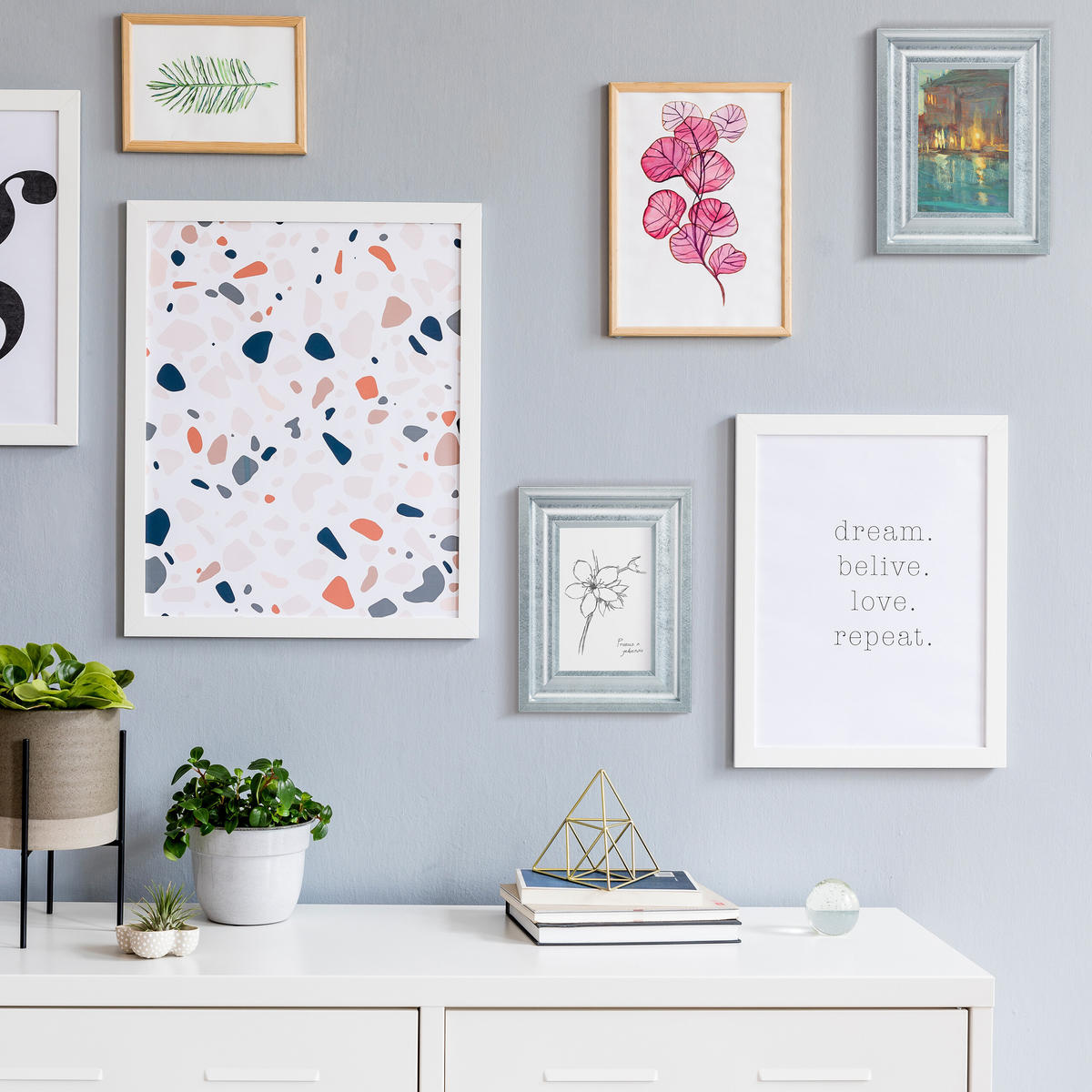 2XBILDERRAHMEN - Silberfarben, Glas/Kunststoff (20/25/2cm) - Relaxdays