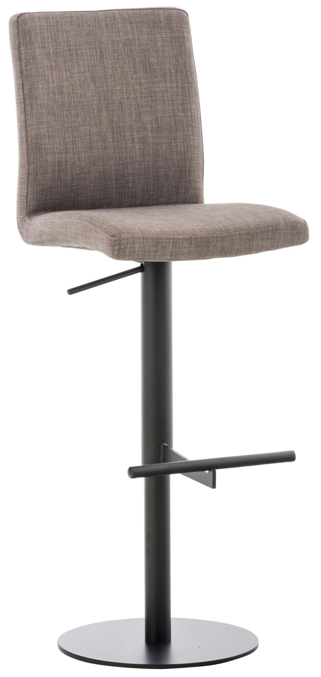 BARHOCKER Cathy, Gestell schwarz, Stoff Grau - Schwarz/Grau, Textil/Metall (40/100/49cm) - TPFLiving