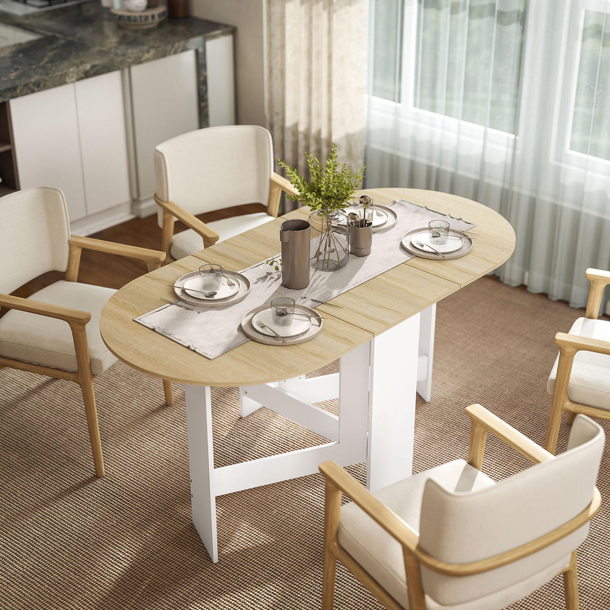 ESSTISCH Naturholz 1 Stück - Beige, Kunststoff (163/80/75cm) - GiPP