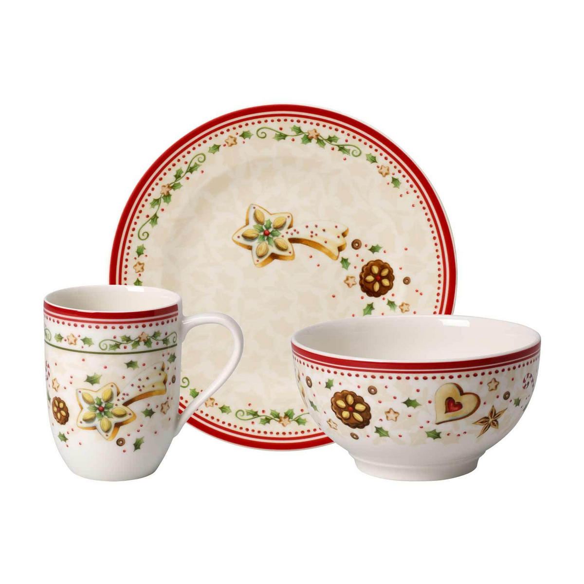 FRÜHSTÜCKS-SET Winter Bakery Delight bunt 3er Set - Multicolor, Keramik (1/1/1cm) - Villeroy & Boch