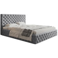 BETT Grau SIM 8 120x200 cm - Schwarz/Grau, Kunststoff/Textil (120/200cm) - Sepro Meble