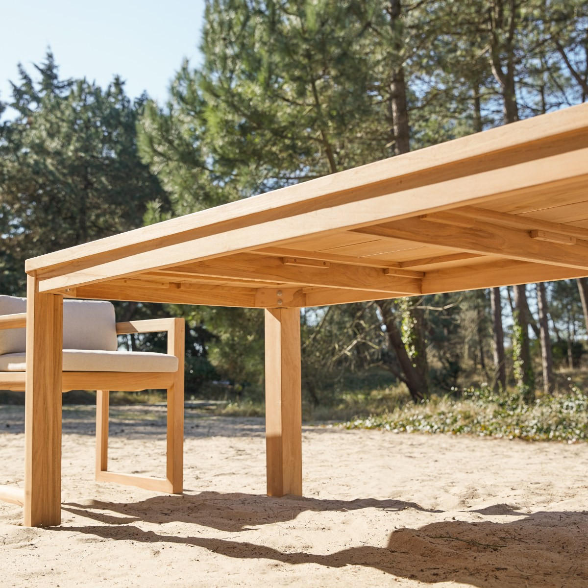 GARTENTISCH Leon Natur aus Teak - Naturfarben, Holz (102/204/76cm) - Tikamoon