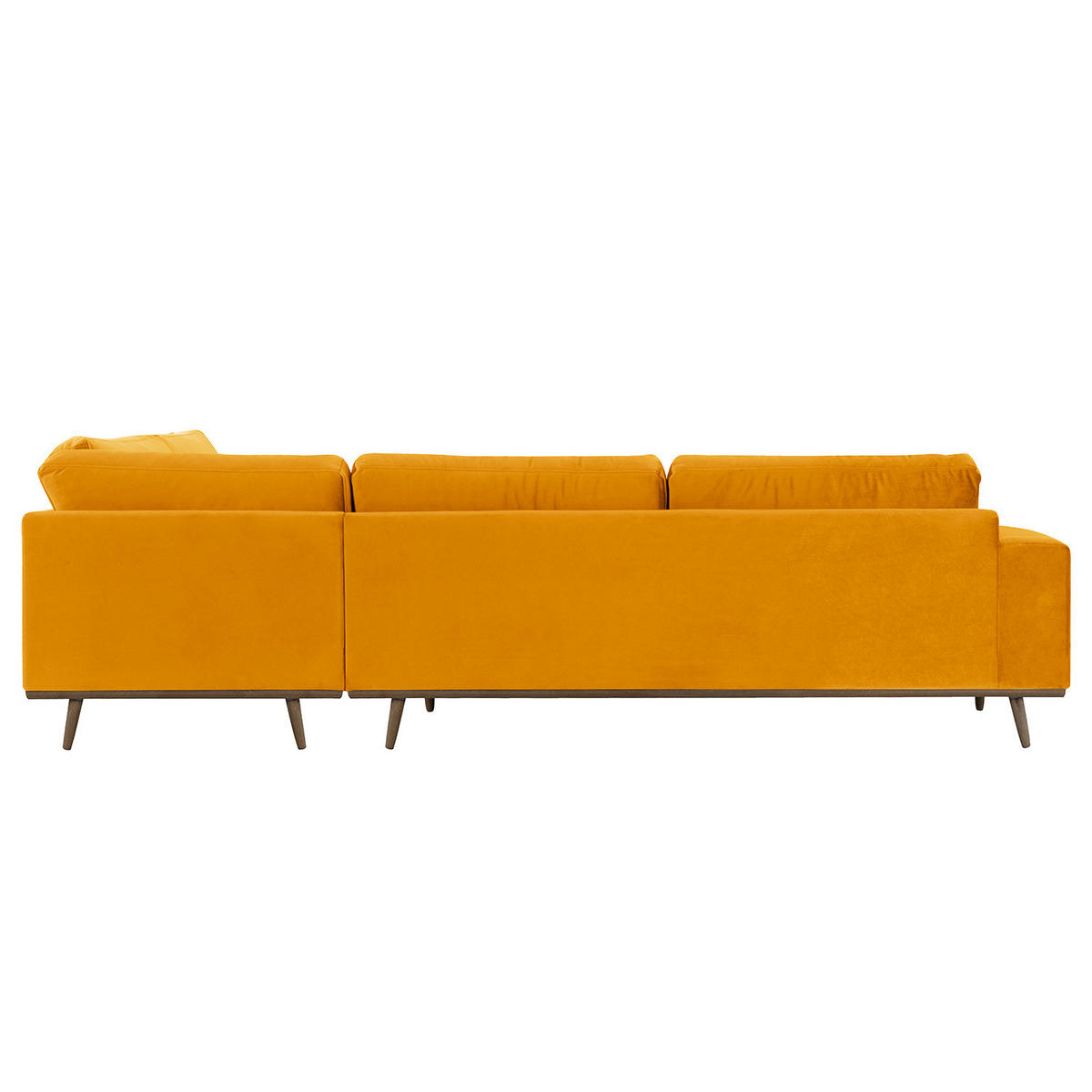 ECKSOFA mit Ottomane - Eichefarben/Gelb, Eichenholz/Textil (287/219cm) - home24