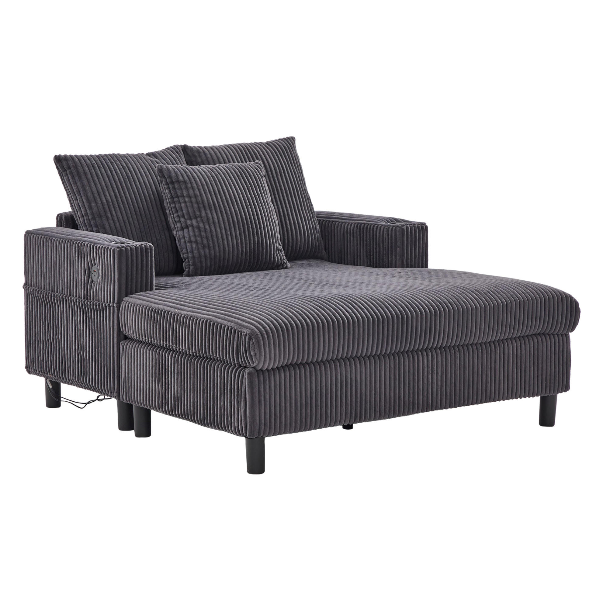 Meubliv Schlafsessel Dunkelgrau 128x85x142 cm