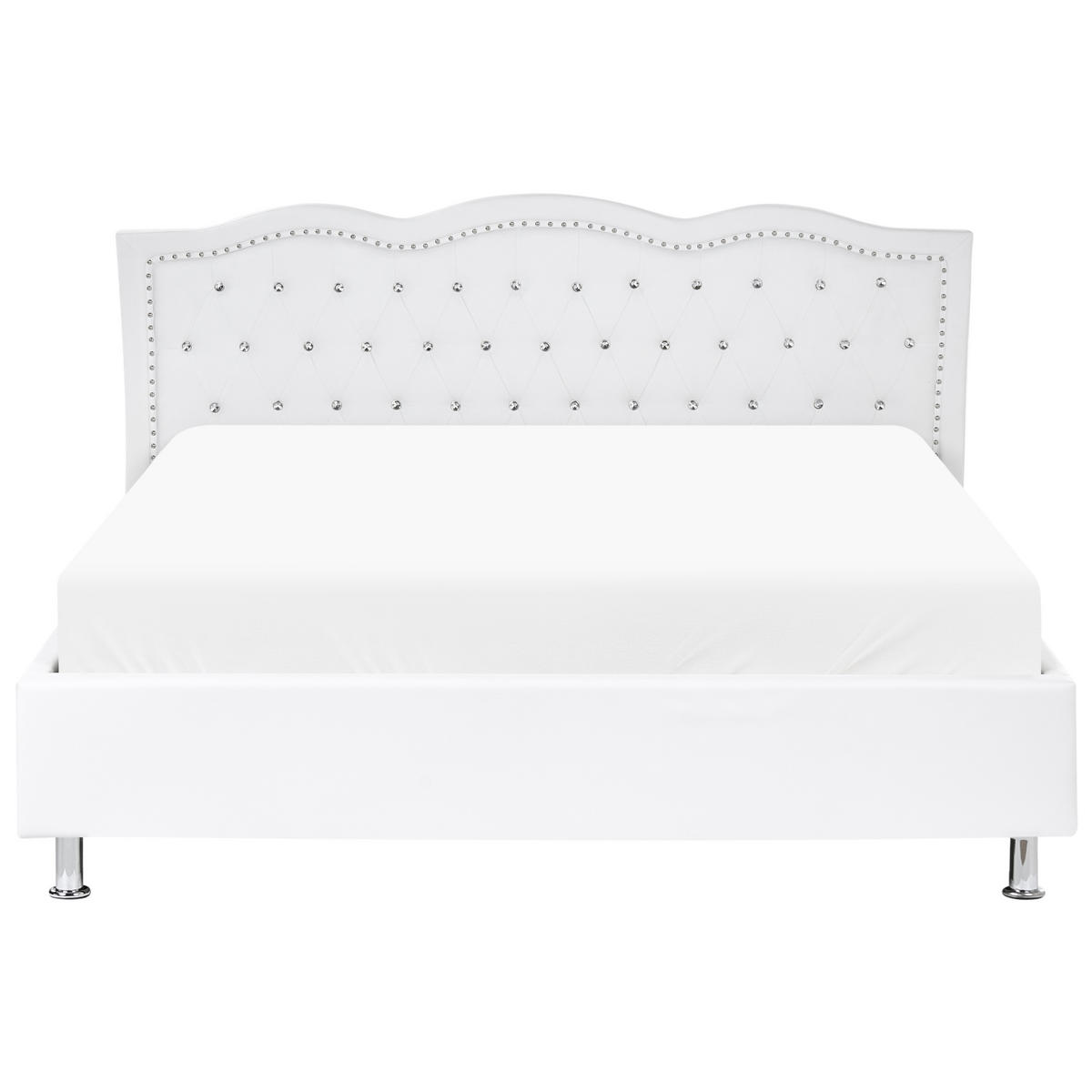BETT 160/200cm Weiß Metz - Weiß, Textil (160/200cm) - Beliani