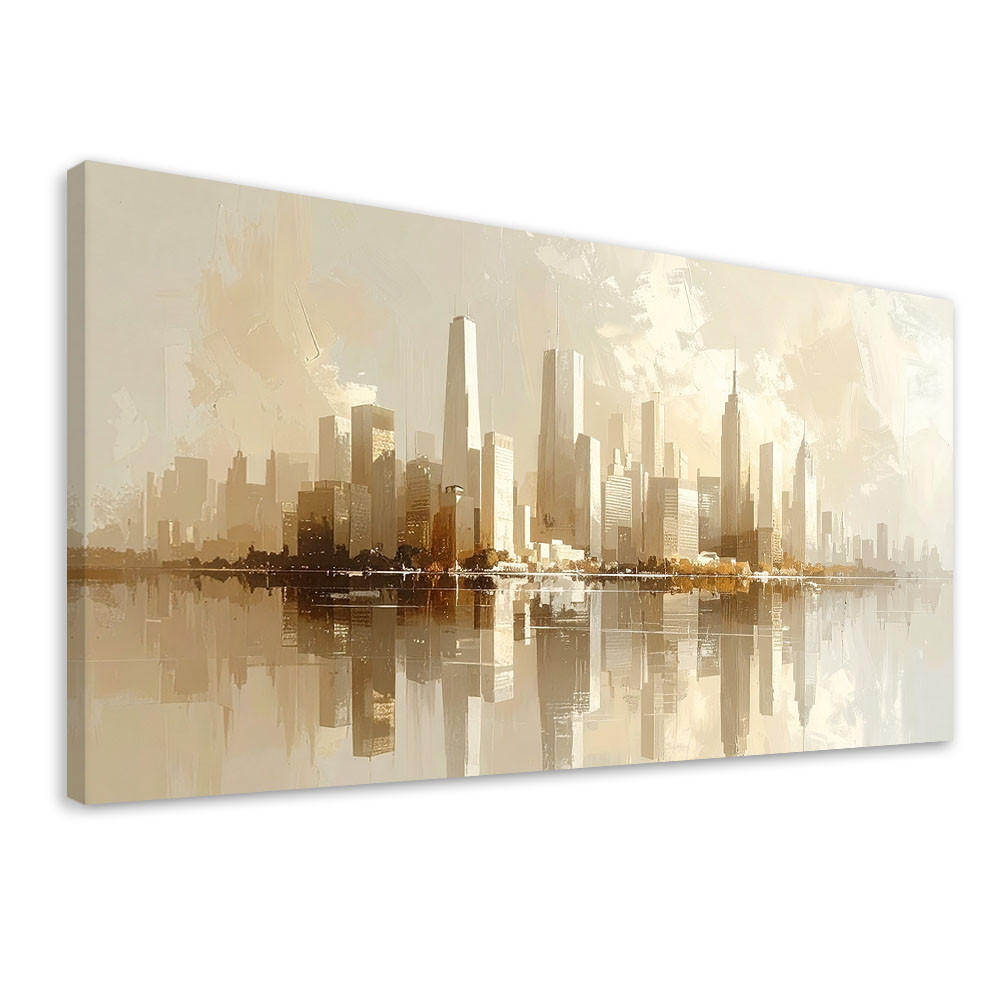 Feeby Leinwandbild Beige 80x40 cm