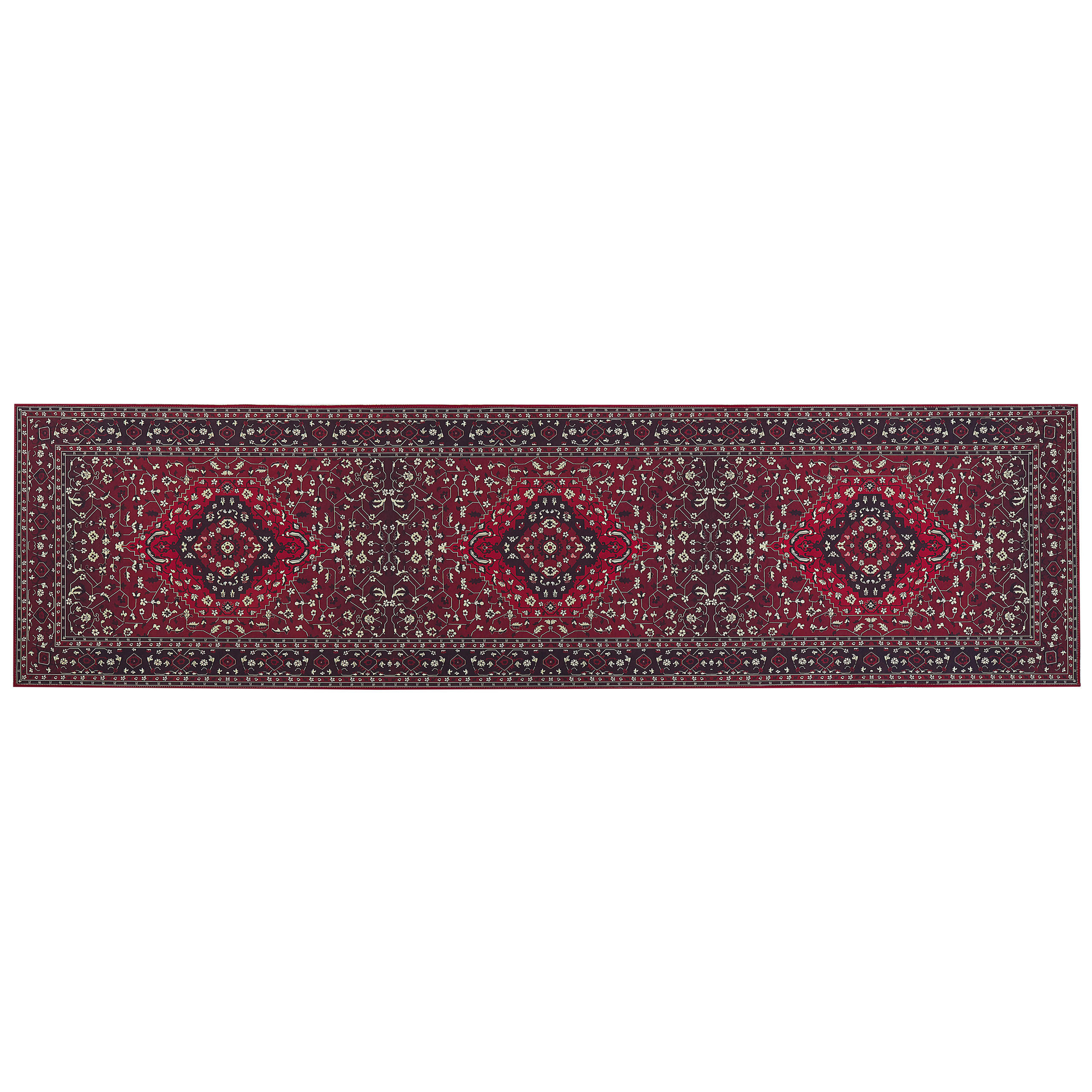 KURZFLOR-TEPPICH Vadkadam 300/80 cm - Rot, Kunststoff (80/300cm) - Beliani