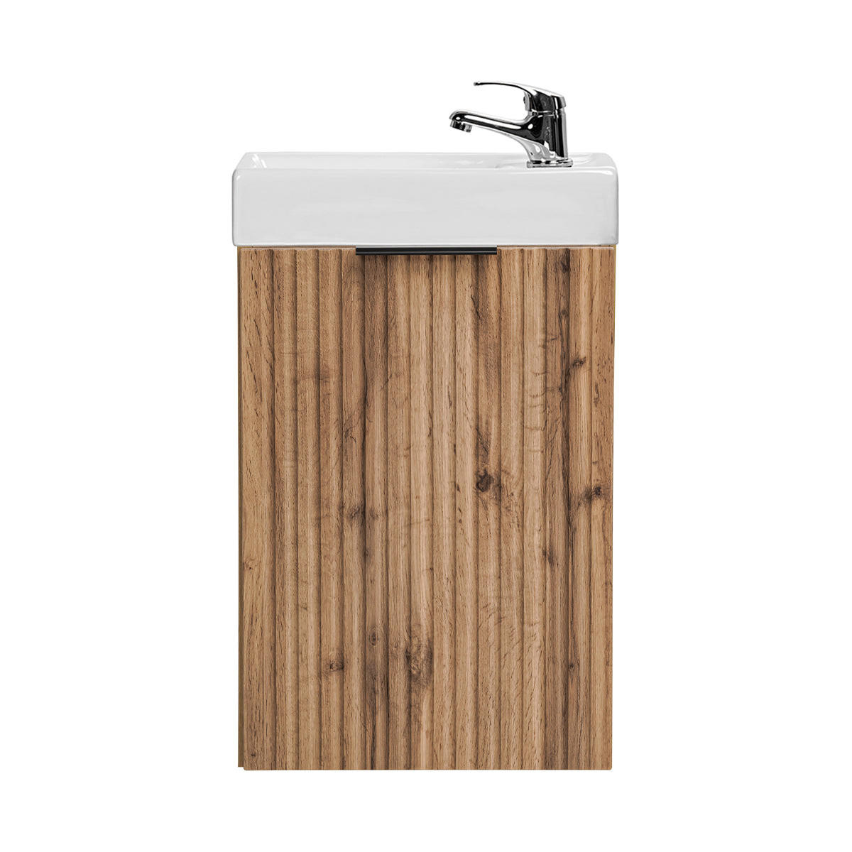 HANDWASCHBECKEN-MÖBEL 40cm Adriel Holz in Eichenoptik - Braun, Holzwerkstoff (40/66/22cm) - Petits-meubles