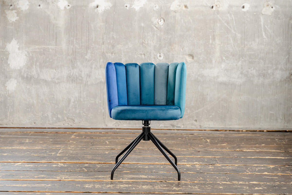 ESSZIMMERSTUHL JADA Blau Velvet Drehbar (360°) - Blau, Kunststoff/Textil (58/79/55cm) - KAWOLA