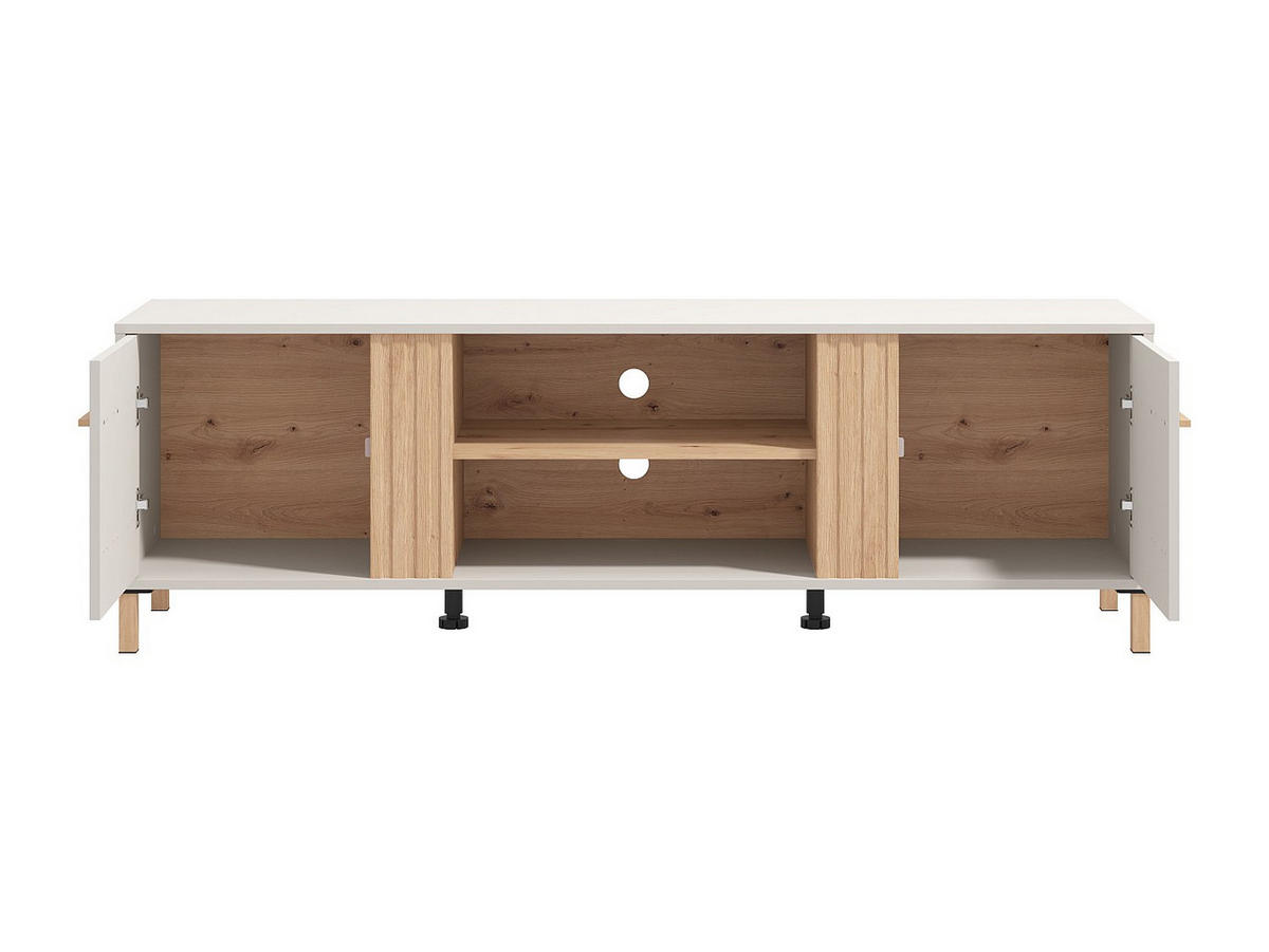 TV-BOARD - 163.5 cmcm x 40.1 cmcm - Holz, Platte - Beige, Naturfarben Hell - LYSANO - Beige, Holz (163.5/51.8/40.1cm) - Vente-Unique