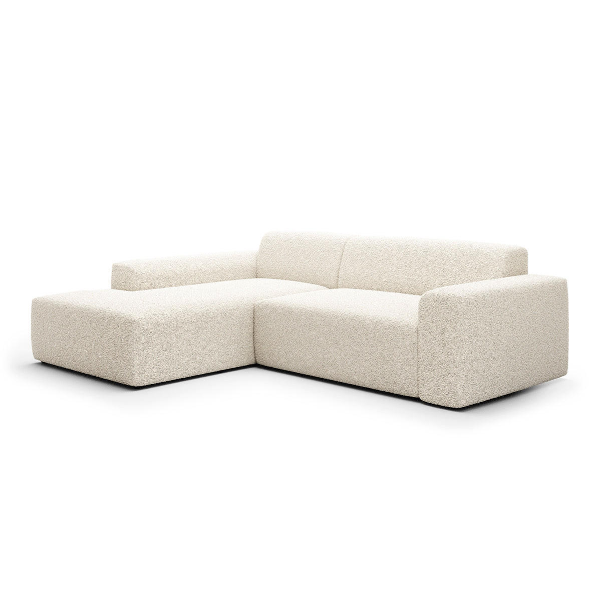 ECKSOFA Torino 3 Sitzplätze Beige - Beige, Holz (254/190cm) - Petits-meubles